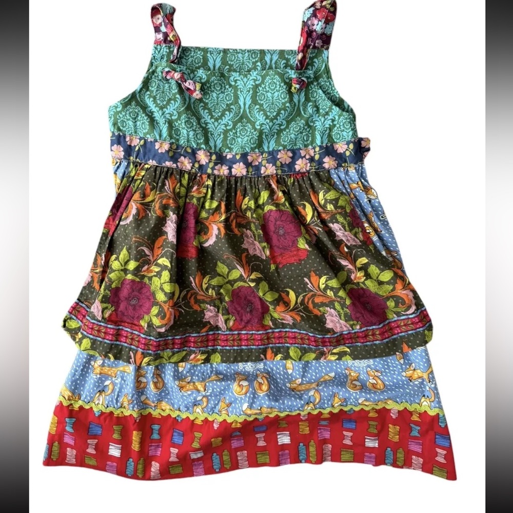 Matilda Jane Paint By Numbers Floral Apron Dress Fox Animal Girl's 8